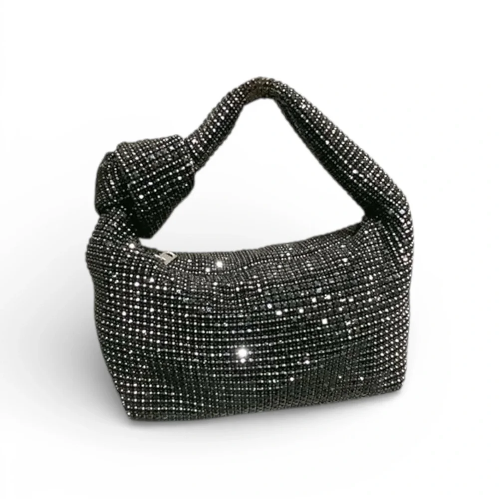 Madison West Black Rhinestone Hand / Shoulder Bag